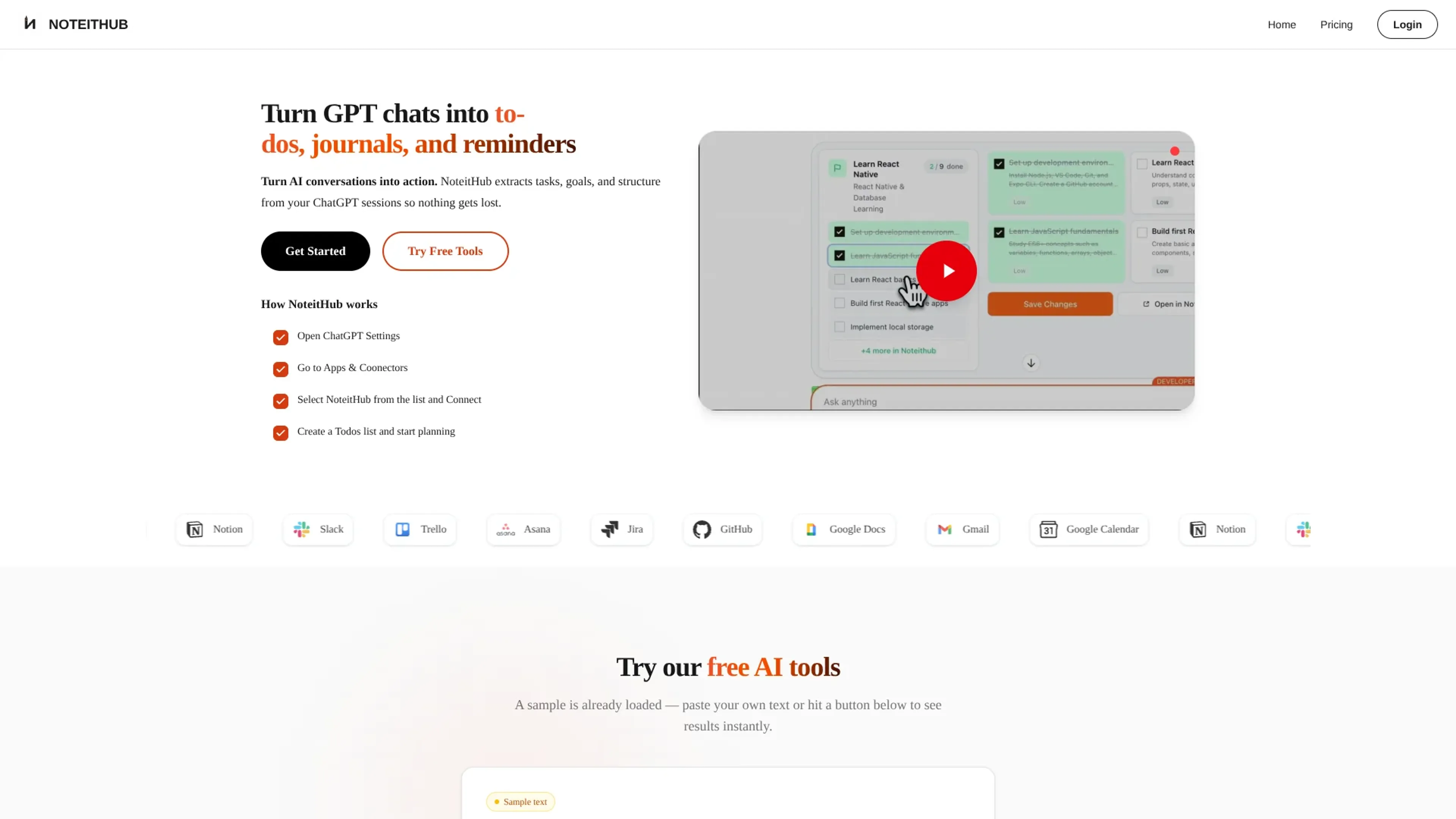 Image related to Noteithub, an AI tool for managing projects and team workflows.