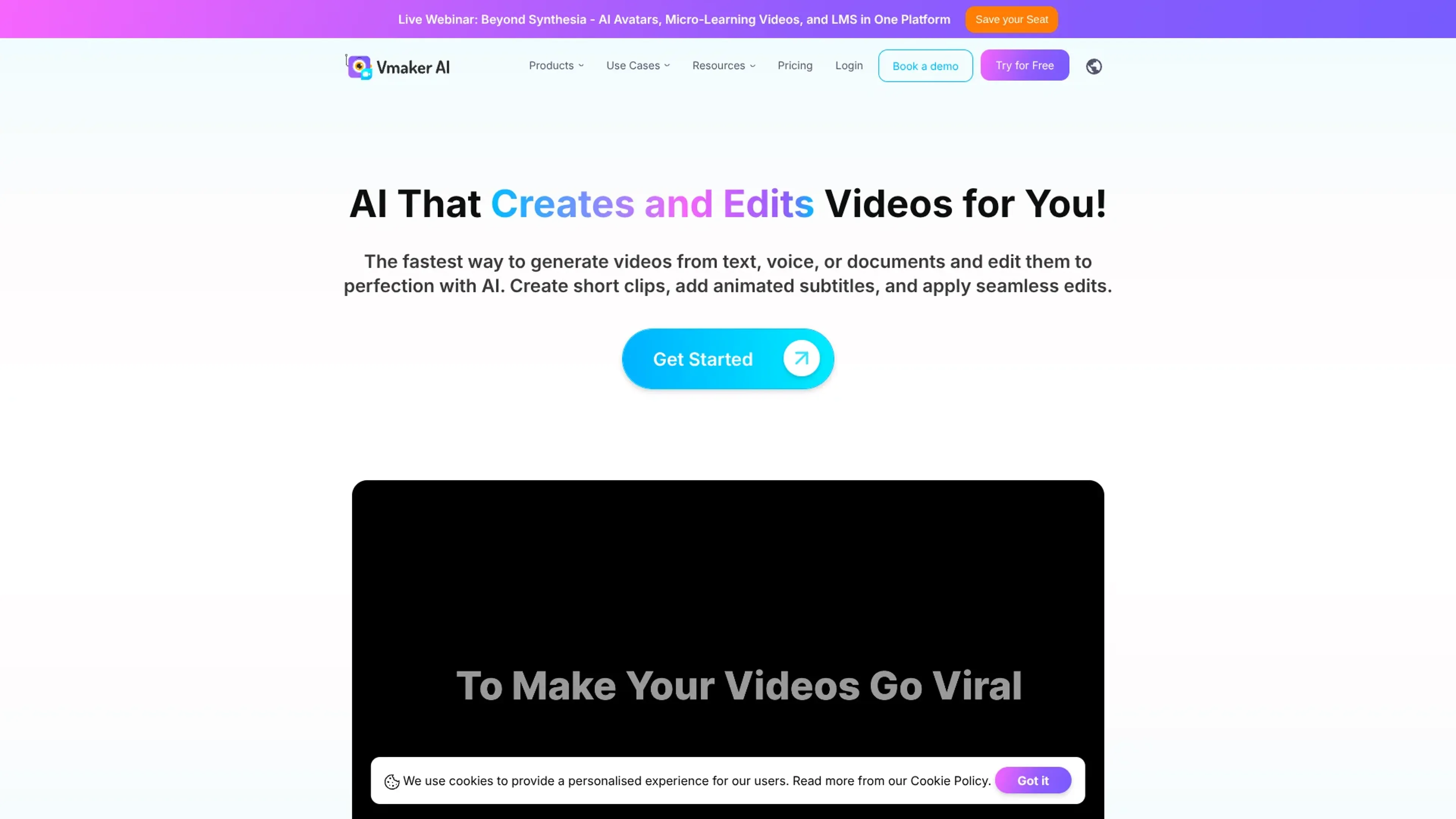 Image related to Vmaker AI, an AI tool for editing and refining video content.
