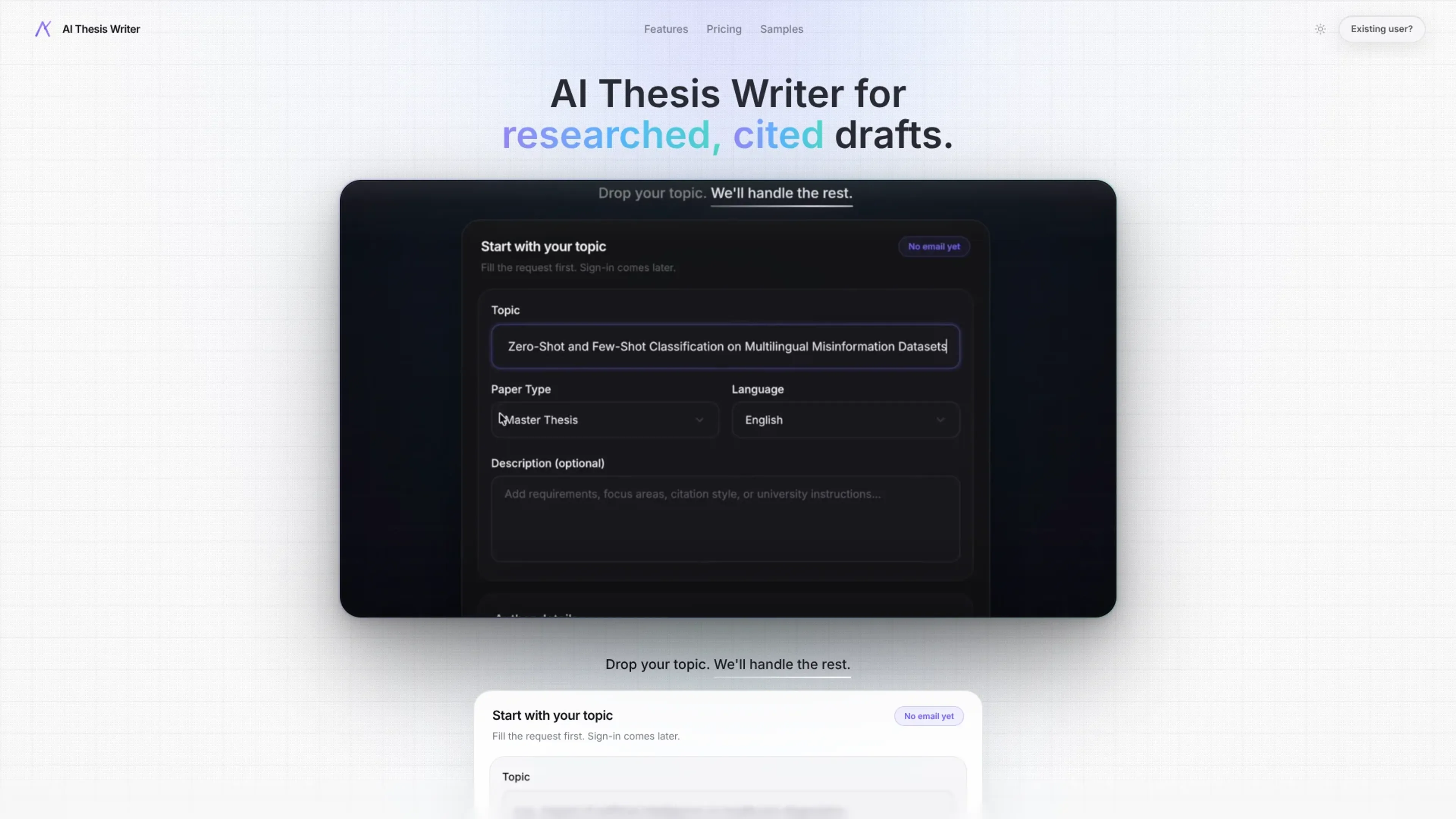 Image related to AI Thesis Writer, an AI tool for assisting with writing and content creation.
