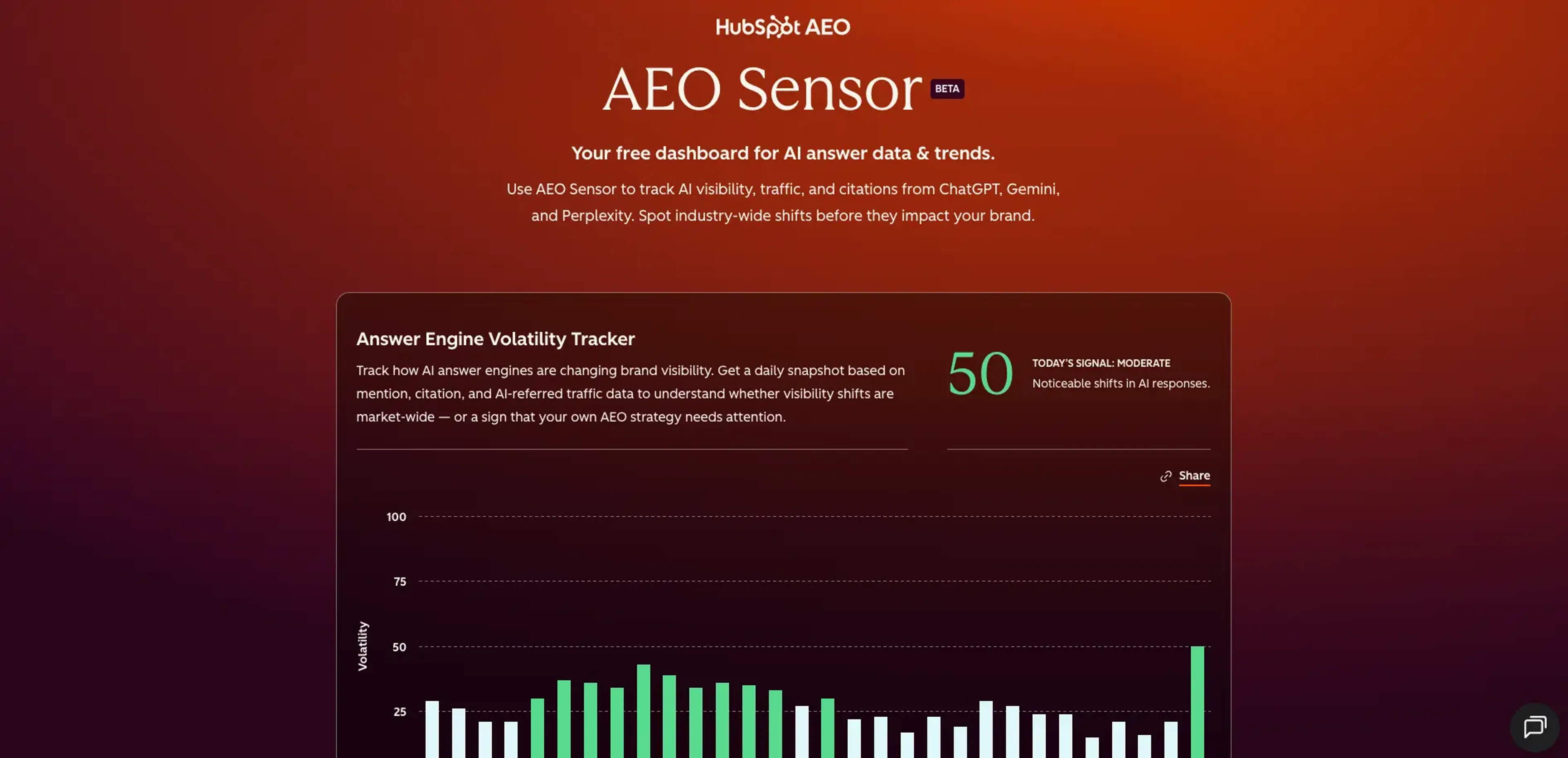 Image related to HubSpot AEO Sensor, an AI tool for automating and optimizing marketing tasks.
