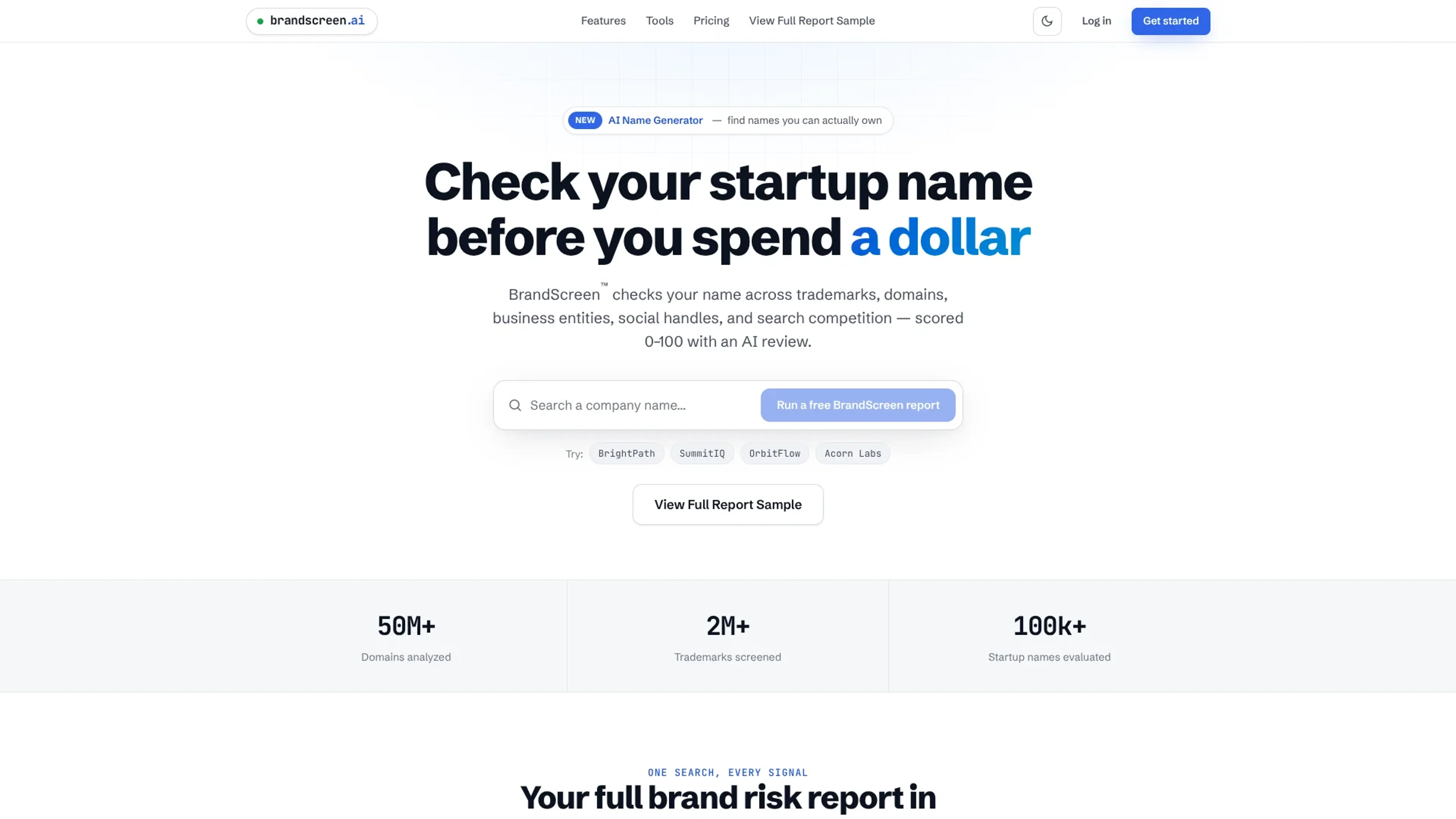 Image related to BrandScreen, an AI tool for helping startups build and grow efficiently.