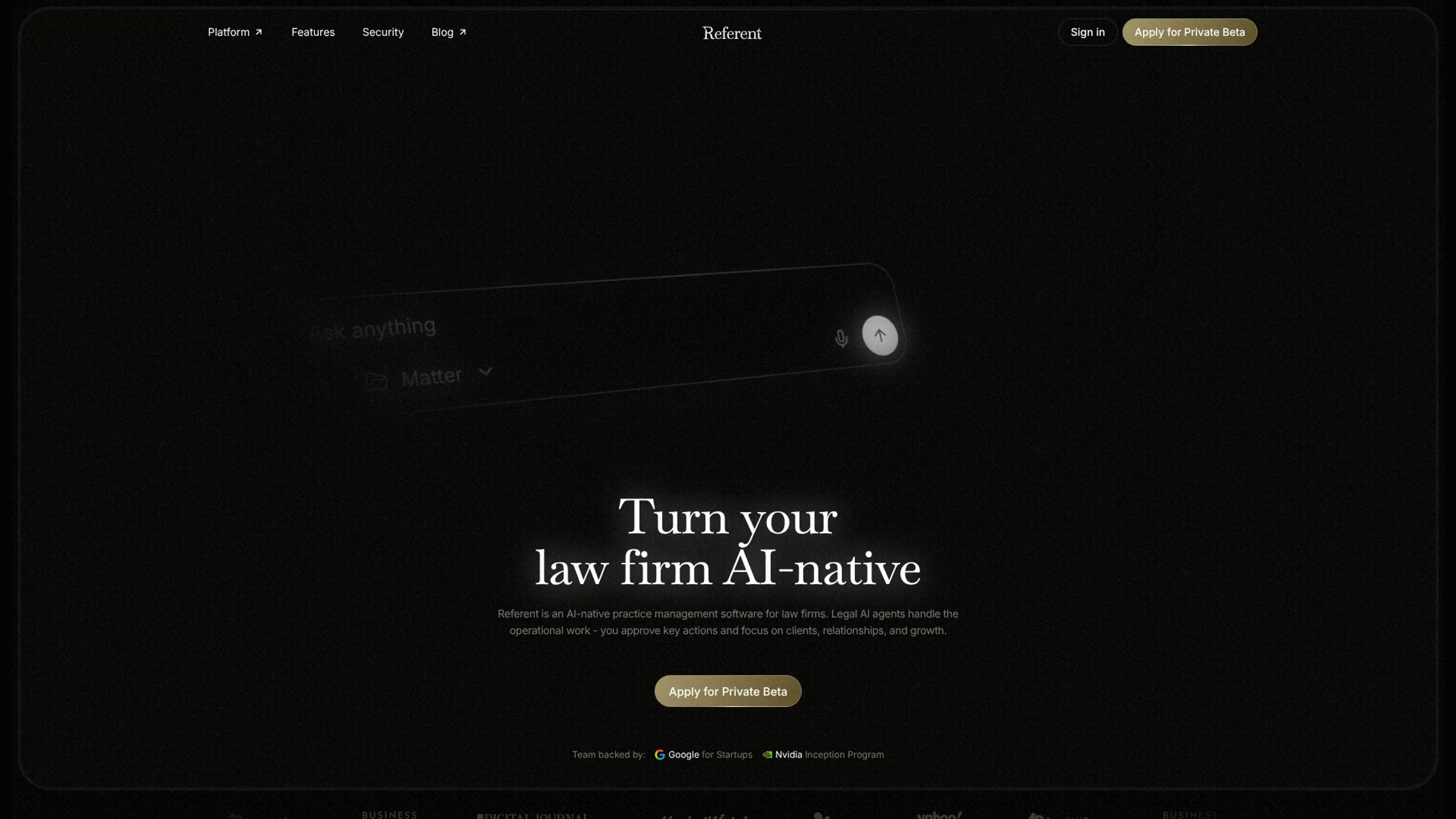 Image related to Referent, an AI tool for assisting with legal documents and research.