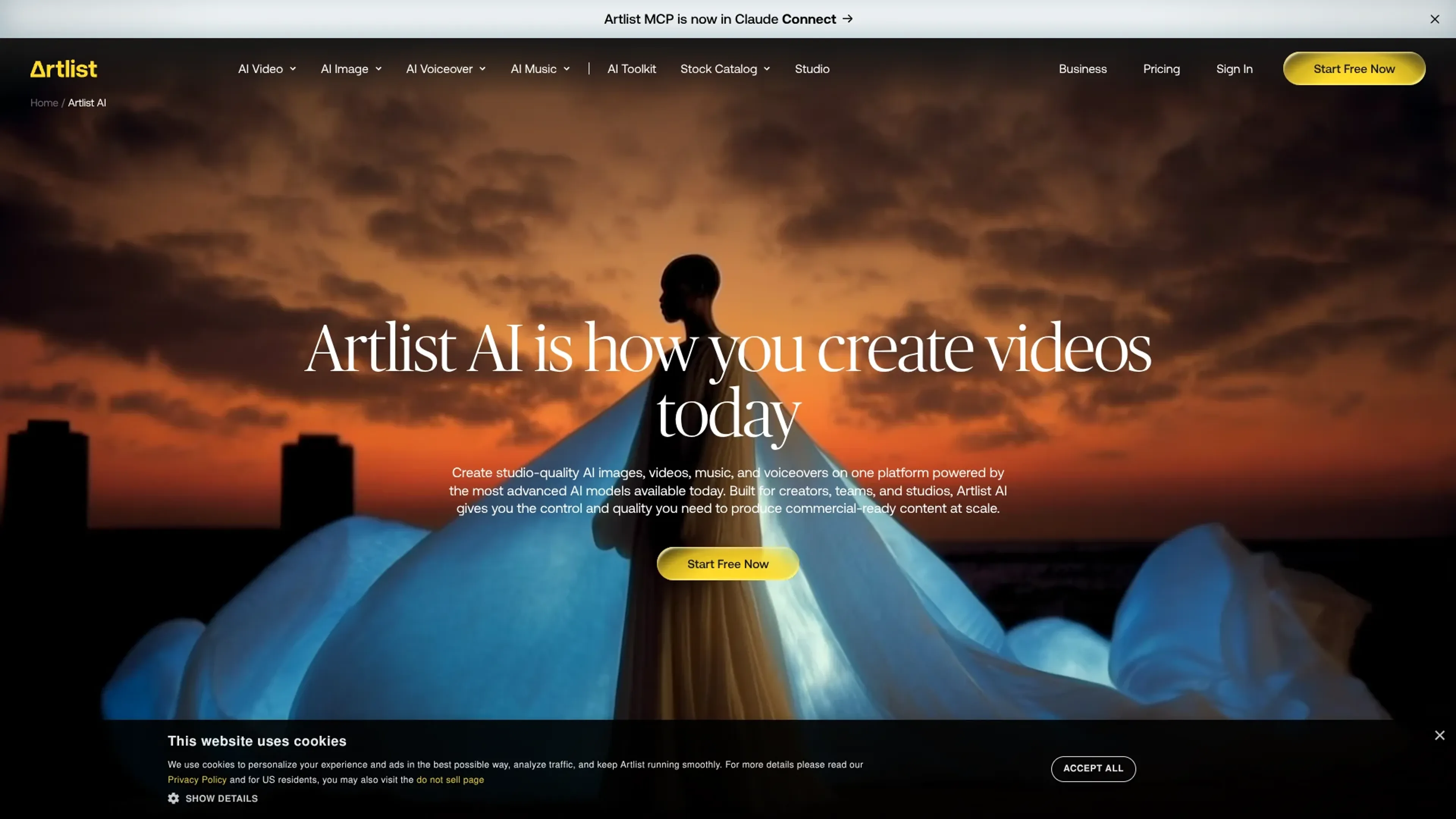 Image related to Artlist AI, an AI tool for generating realistic videos.