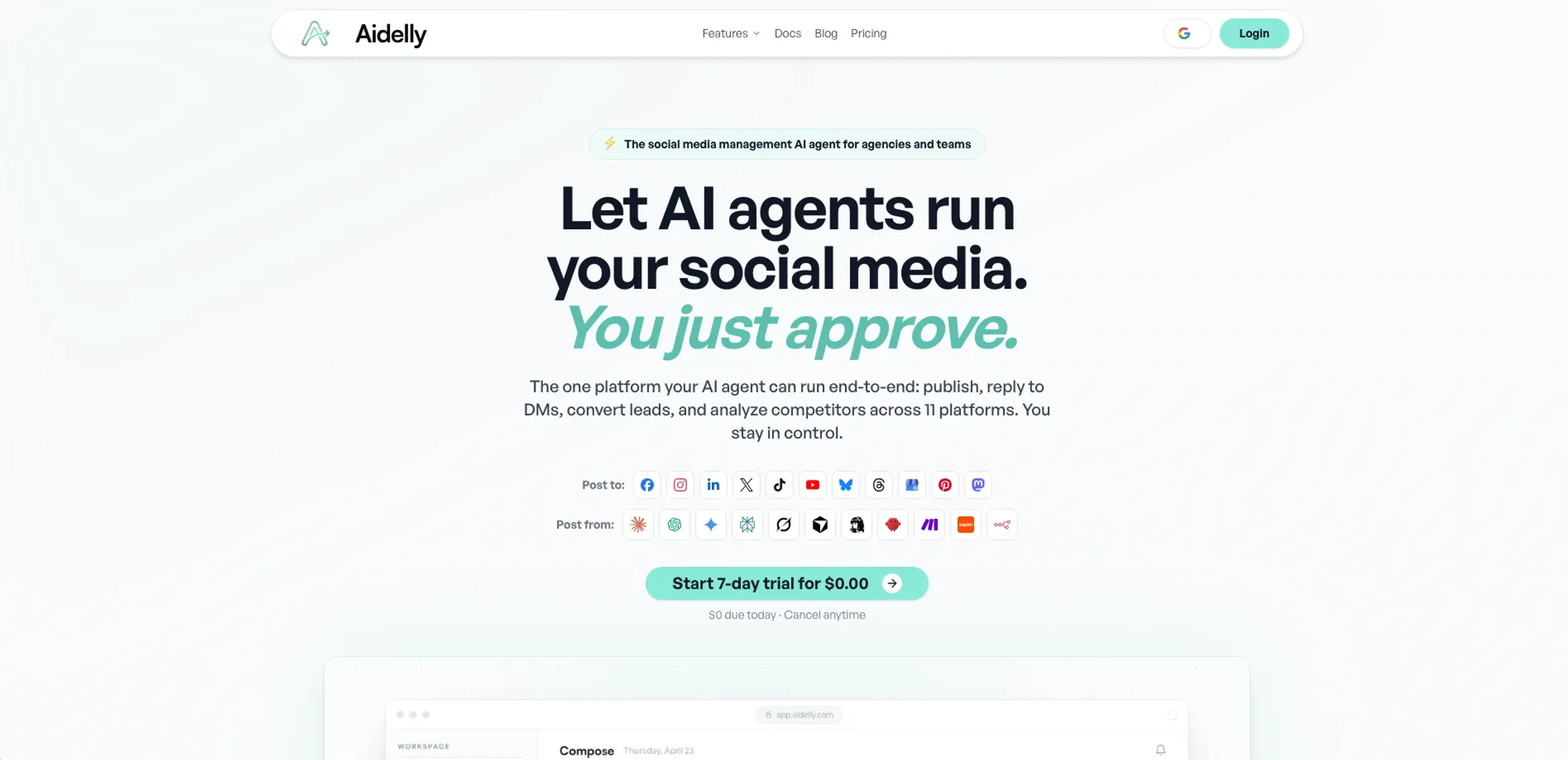 Image related to Aidelly, an AI tool for managing and creating social media content.