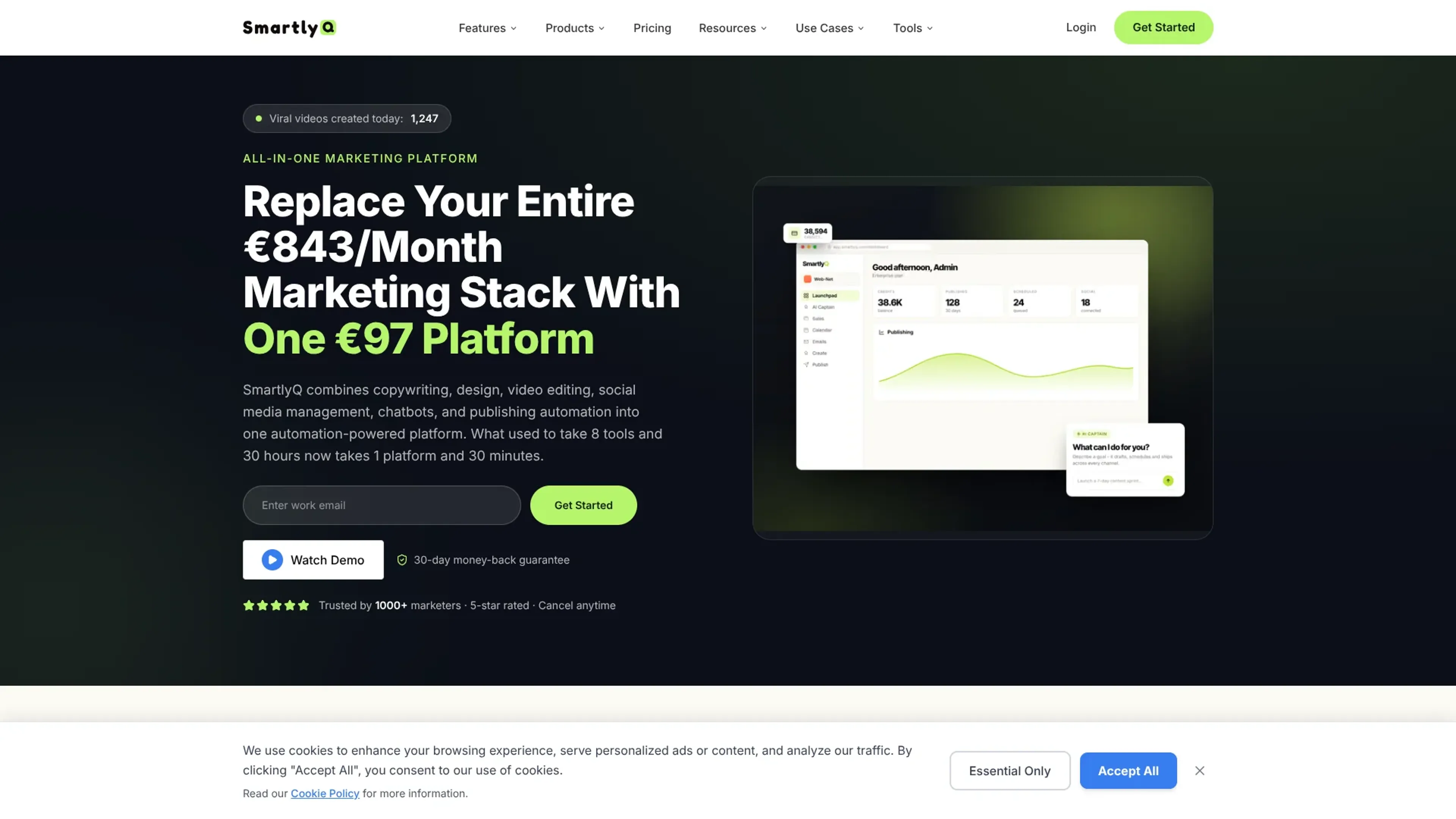 Image related to SmartlyQ, an AI tool for automating and optimizing marketing tasks.