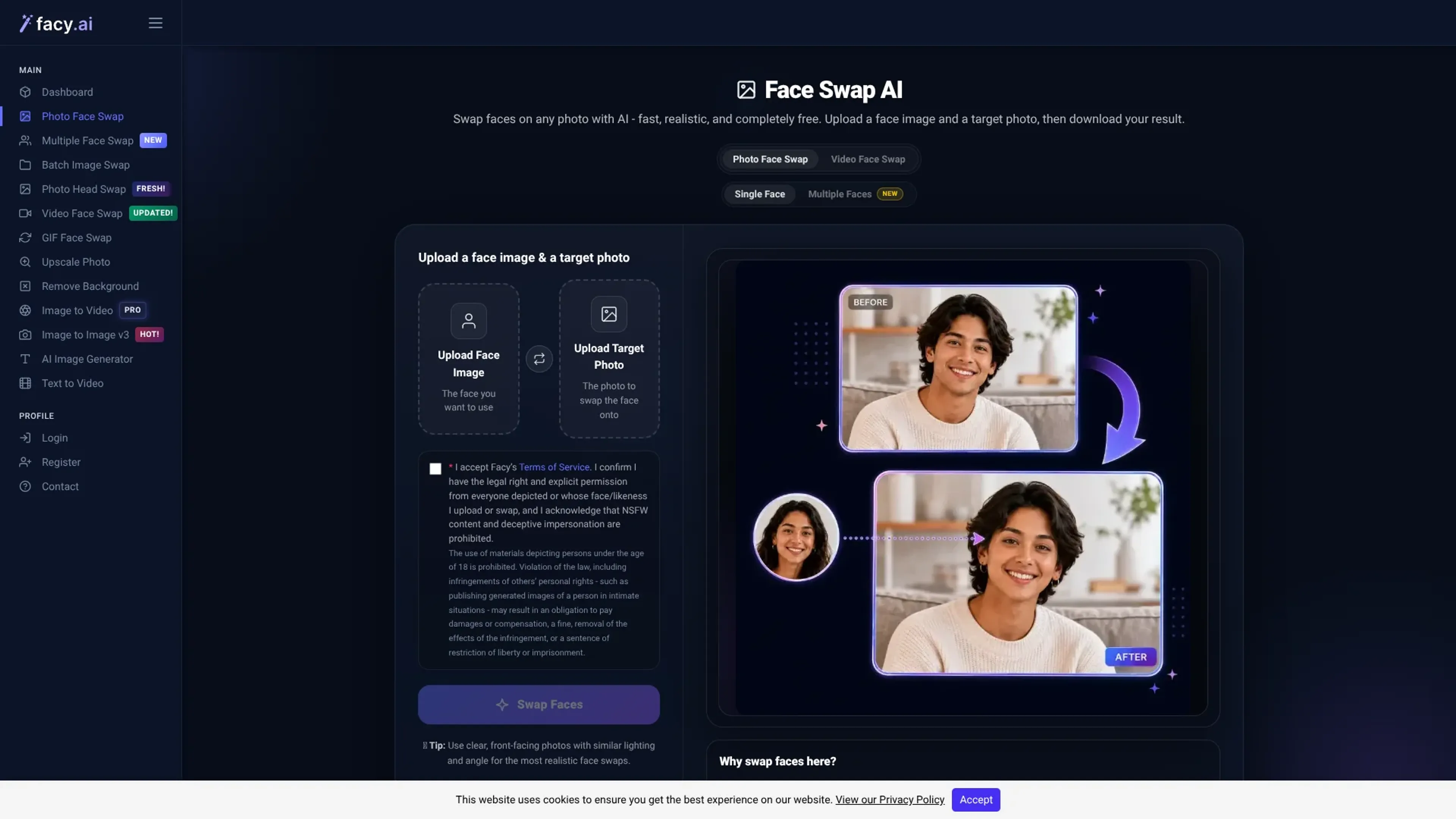 Image related to Facy AI Face Swap, an AI tool for editing and enhancing images.