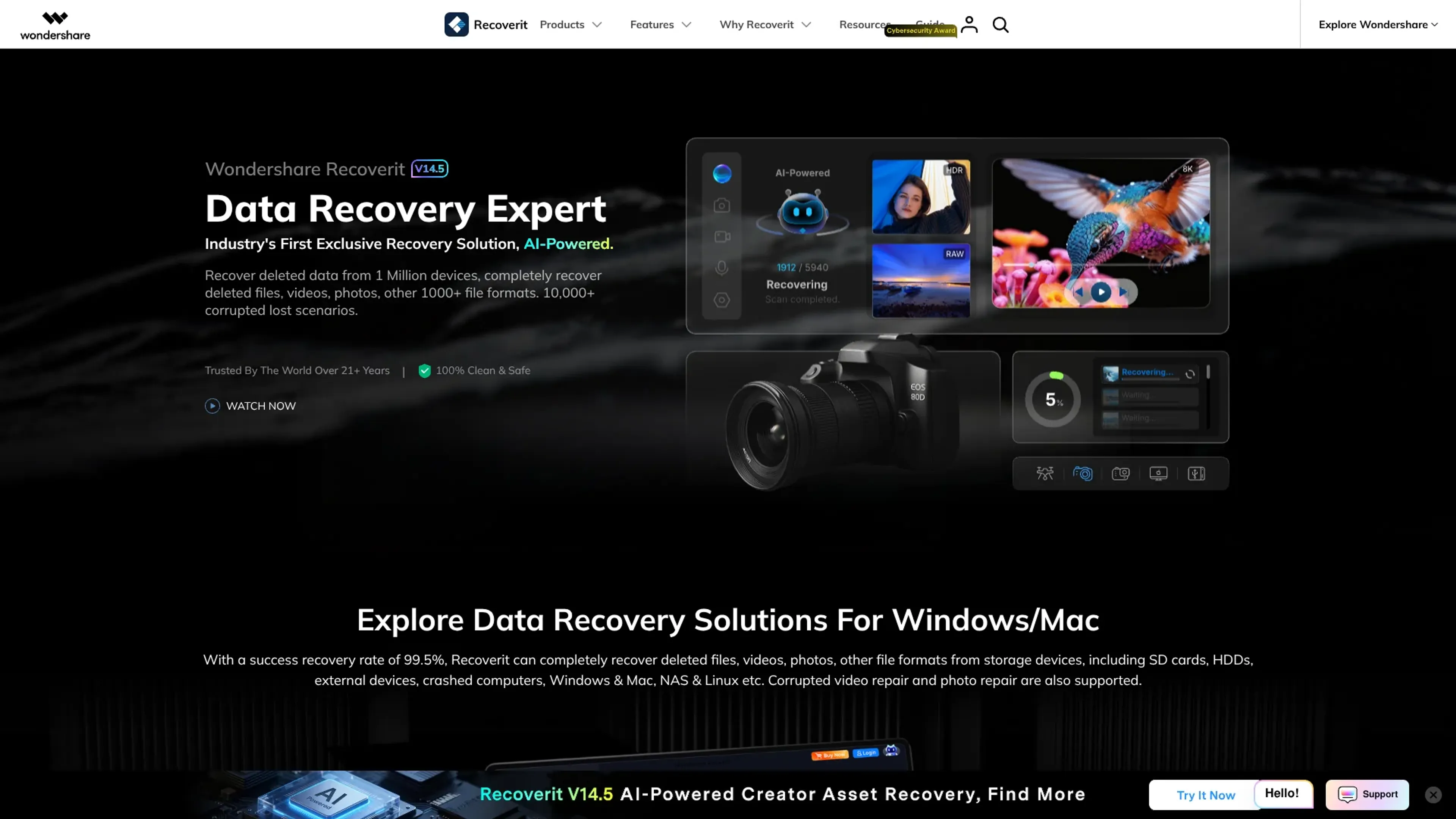 Image related to Wondershare Recoverit, an AI tool for editing and enhancing images.