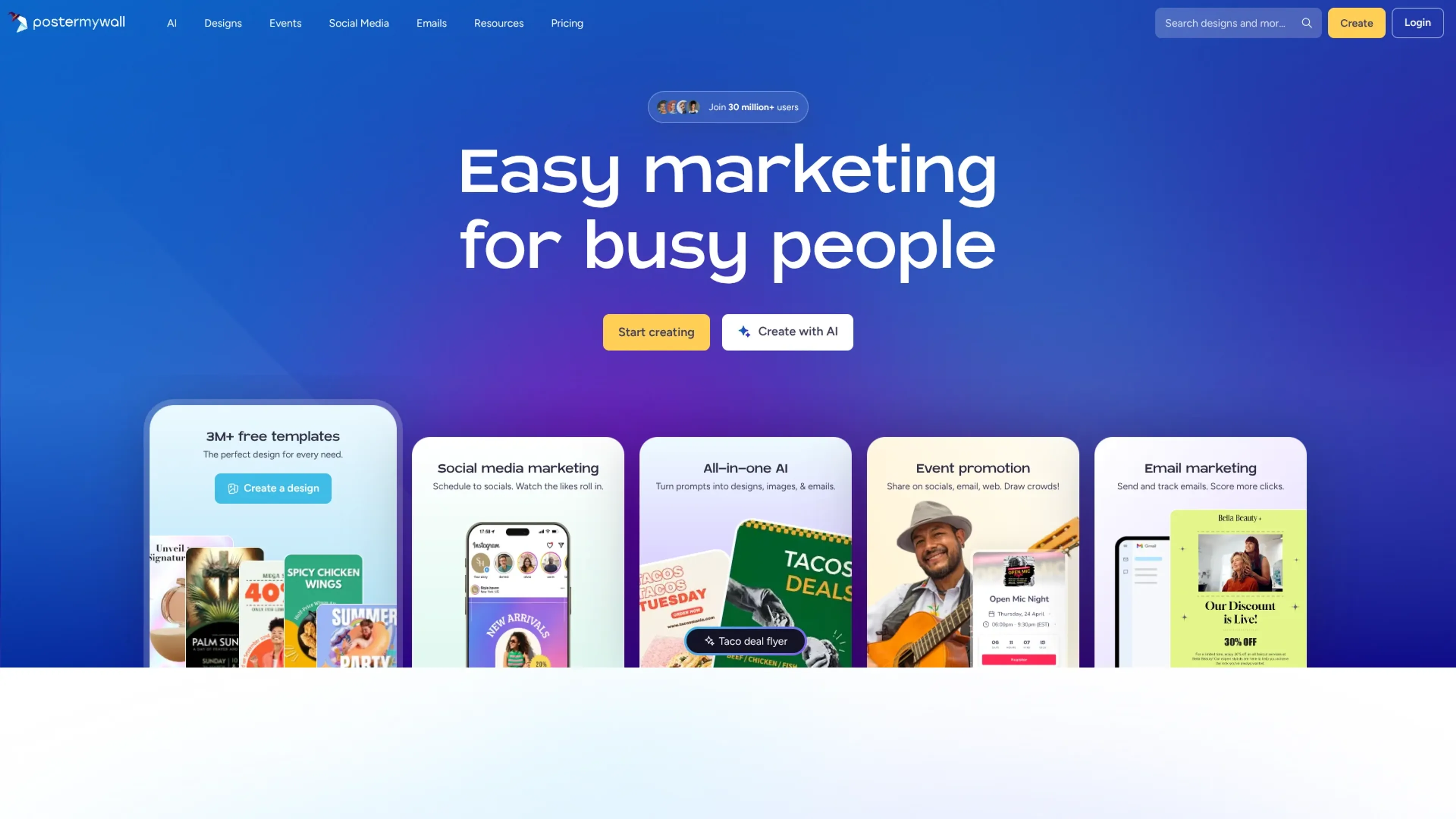 Image related to PosterMyWall, an AI tool for automating and optimizing marketing tasks.